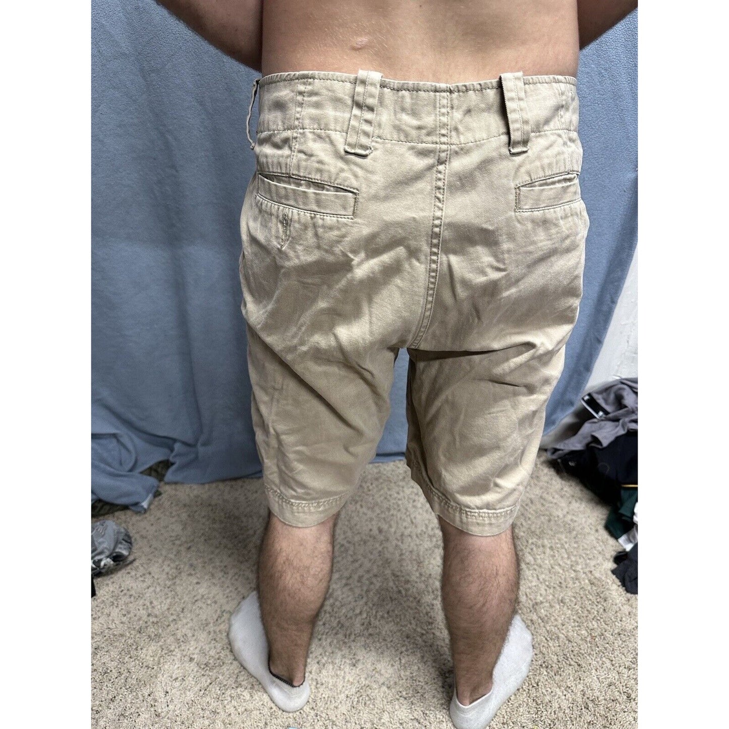 Men’s Khaki Gap Rugged Short Flat Front Shorts Size 36