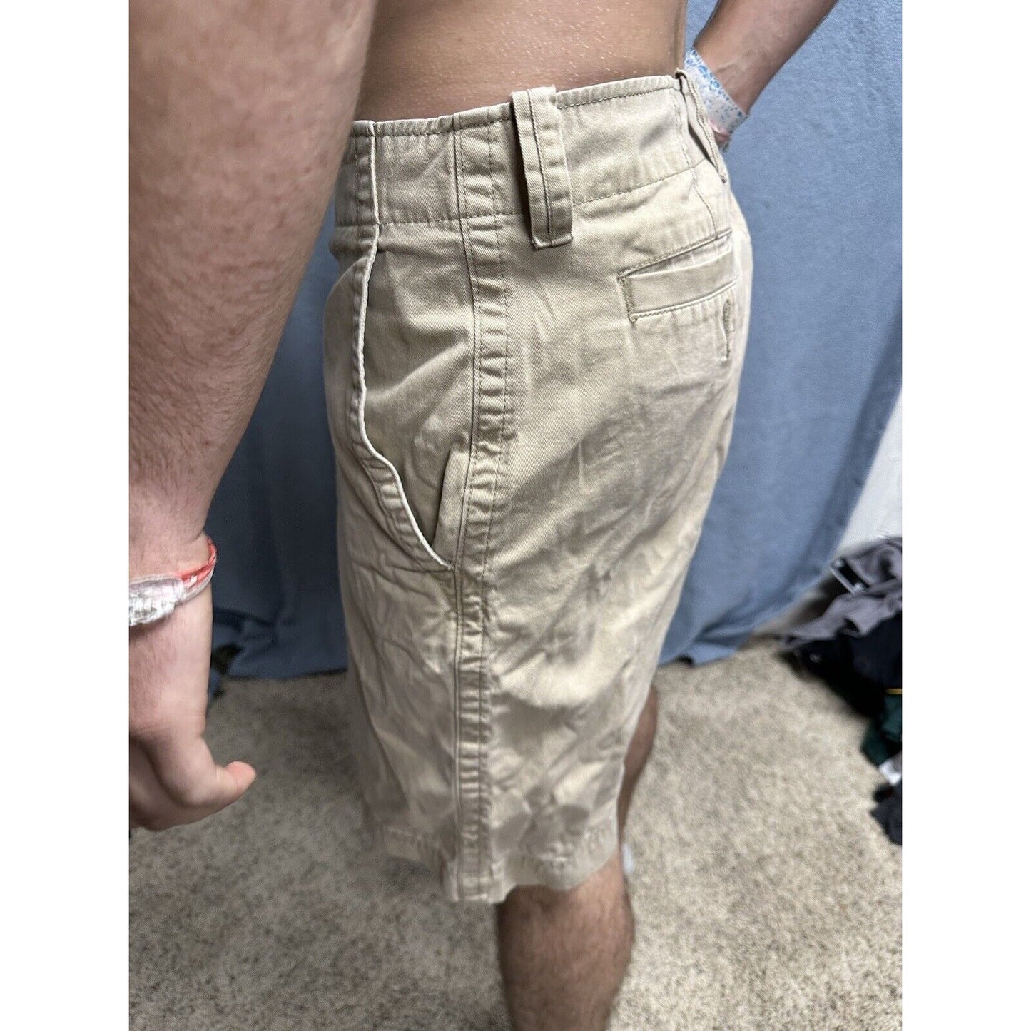 Men’s Khaki Gap Rugged Short Flat Front Shorts Size 36