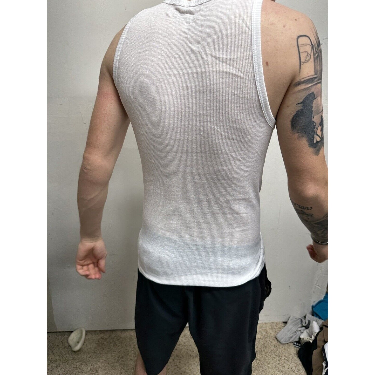 Men’s Small Spyder Muscle Shirt Tank Top White