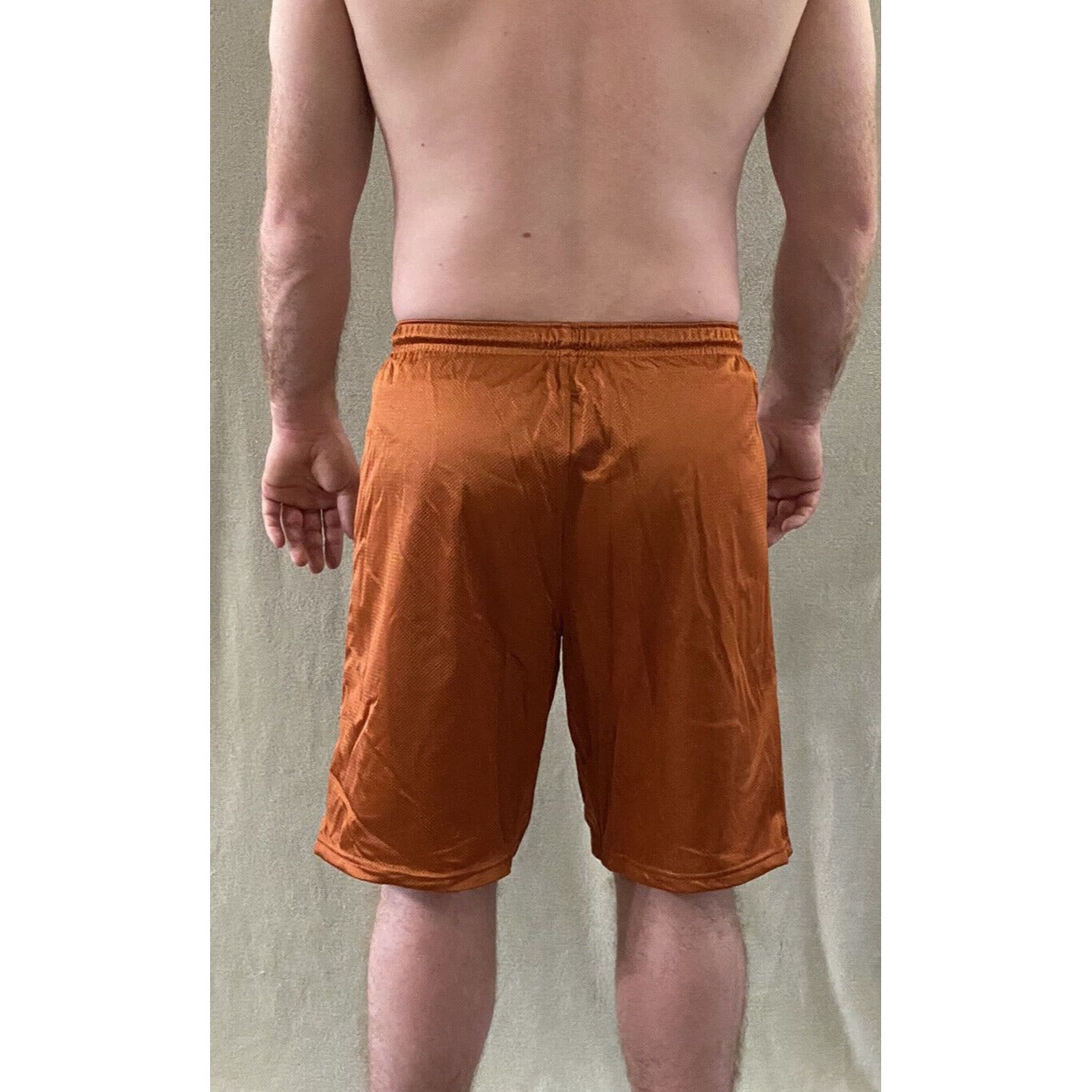 Soffe Men’s Medium Burnt Orange Basketball Training Polyester Mesh Shorts