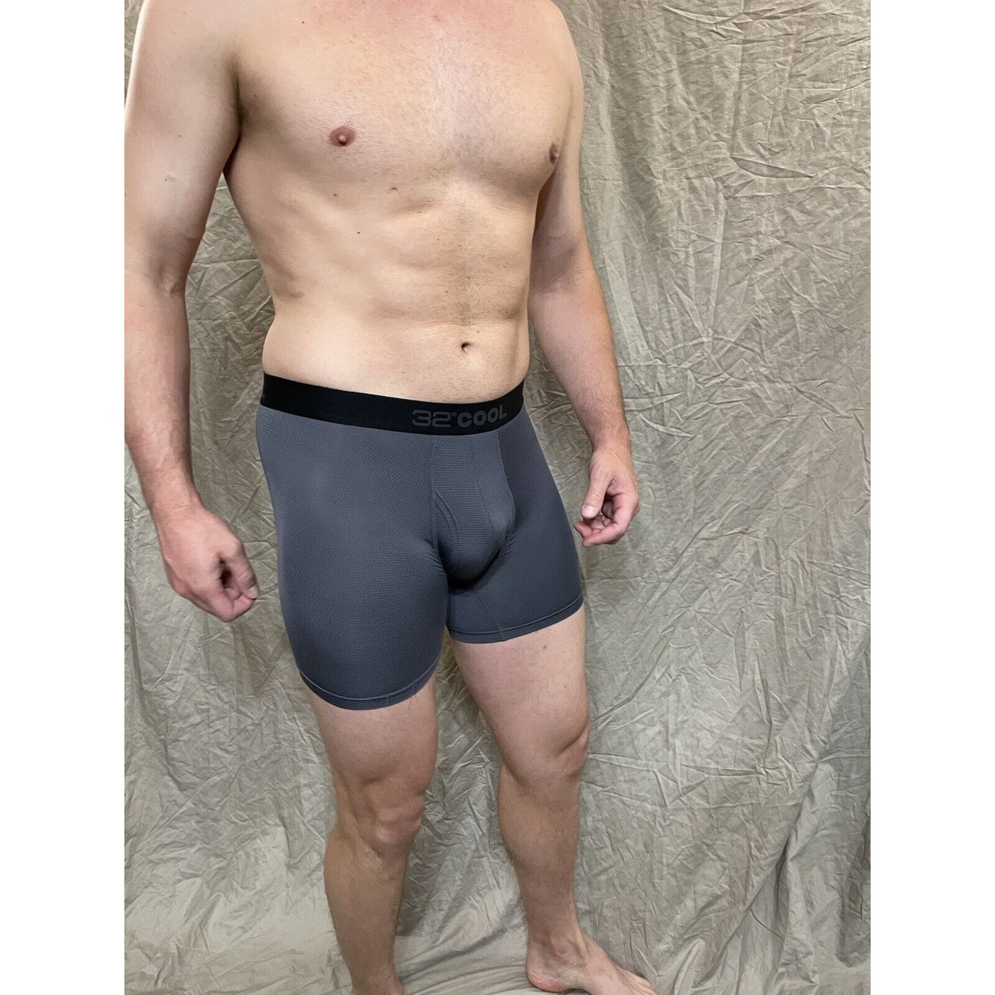 men's 32 degree cool charcoal gray mesh boxer brief small