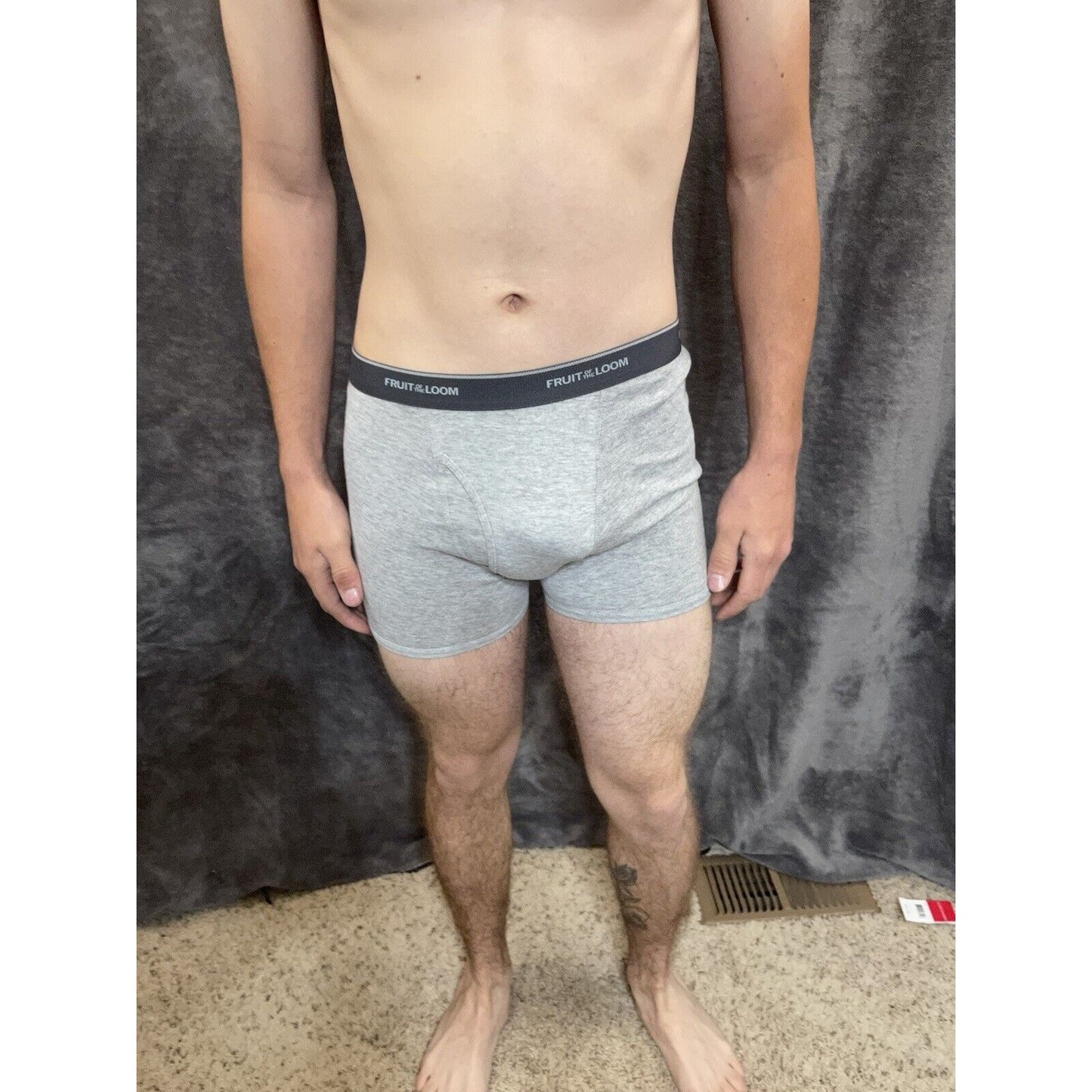 boy's gray fruit of the loom boxer briefs Large