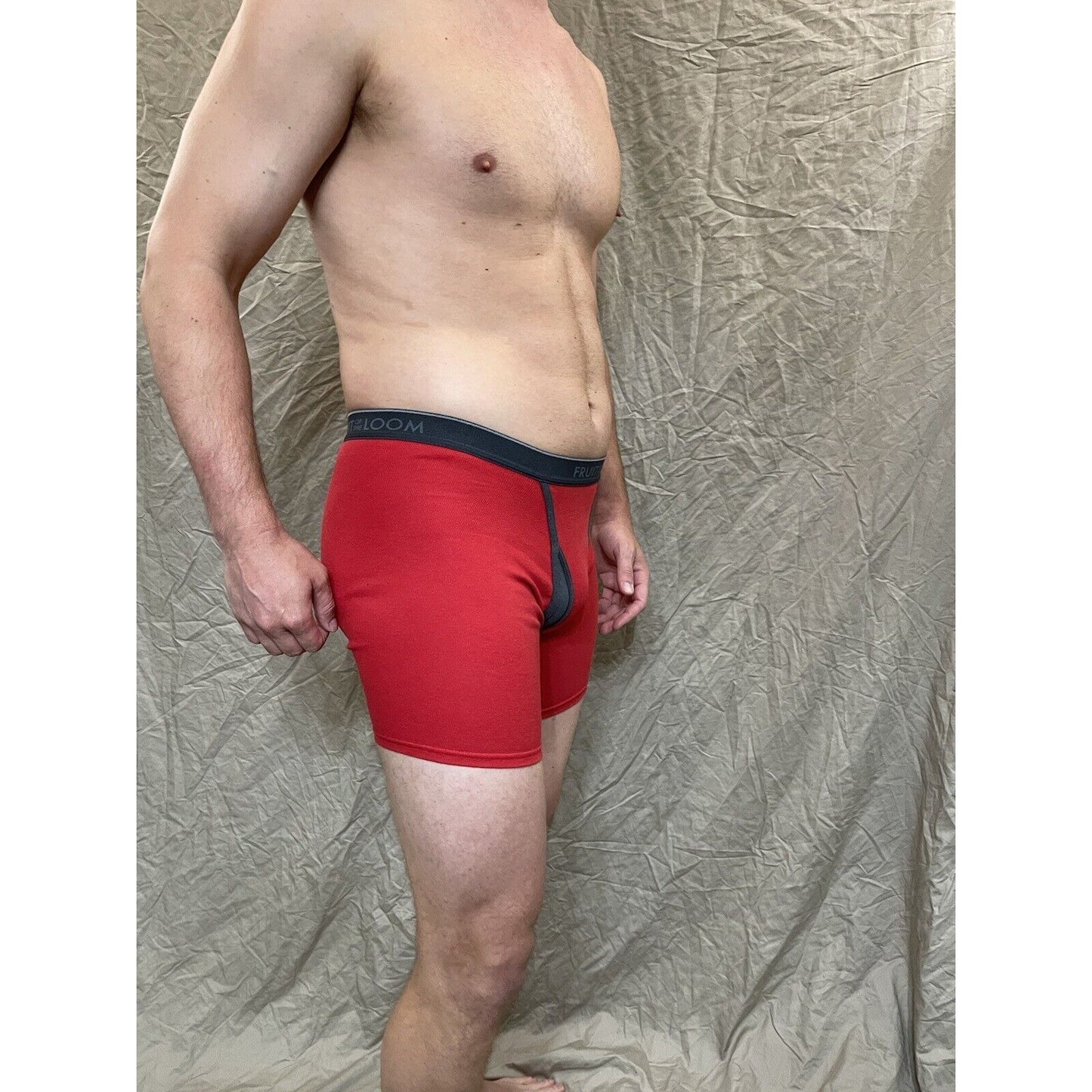 men's red fruit of the loom cotton boxer brief Small