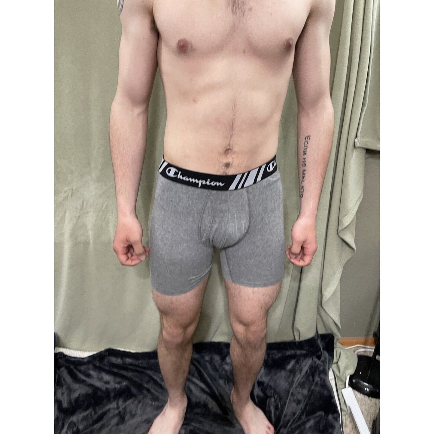 Champion Men's Boxer Briefs Everyday Underwear Size Medium Gray Brand New