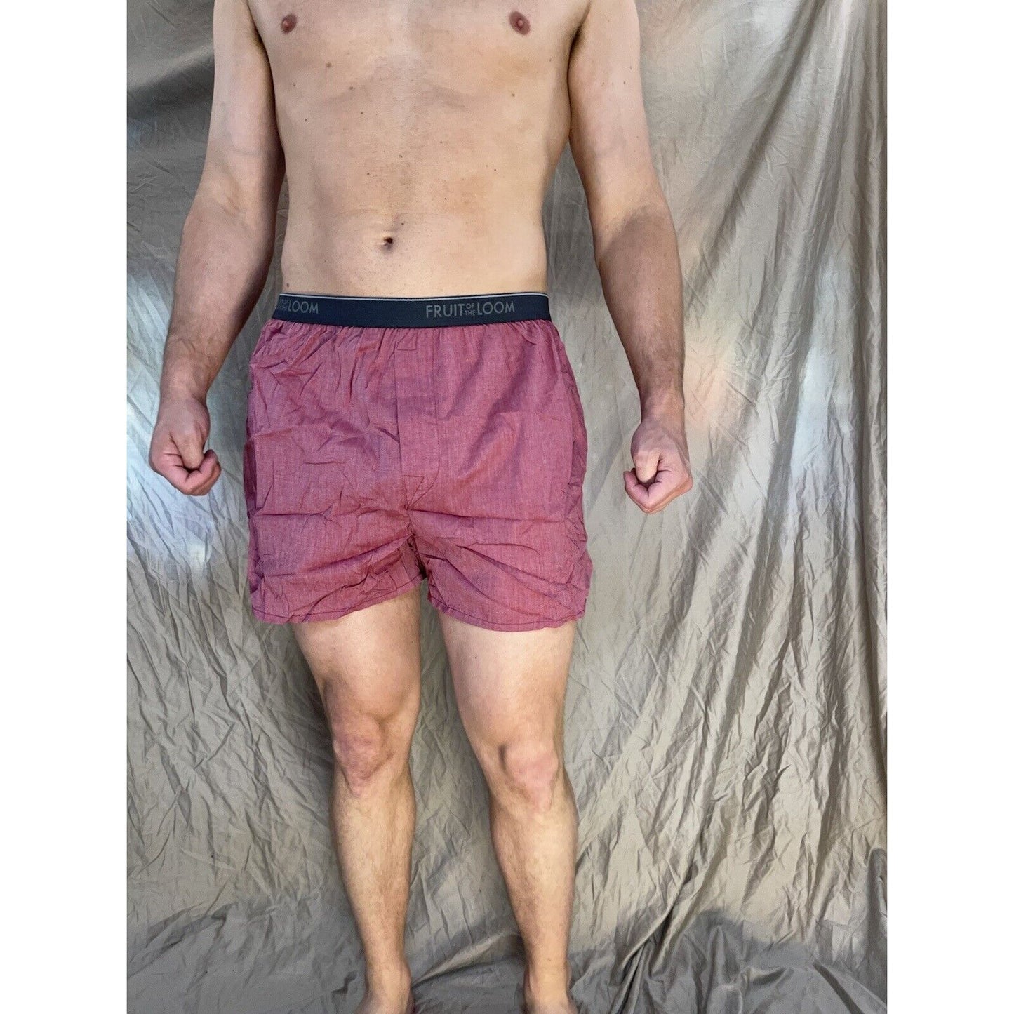 men's fruit of the loom Pink boxer shorts large