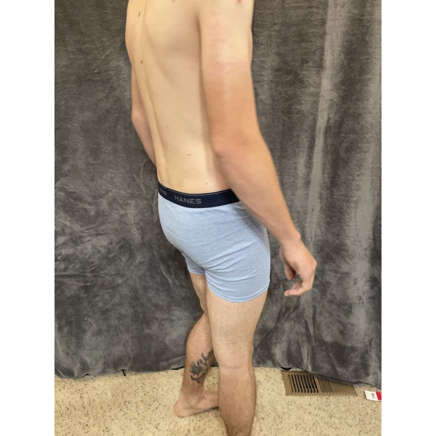 boy's Hanes youth XL Light Blue With Orange boxer brief