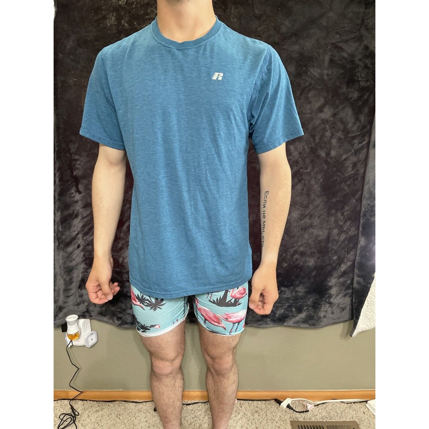 Men’s Large Russell Blue Dri Power Short Sleeve T-shirt