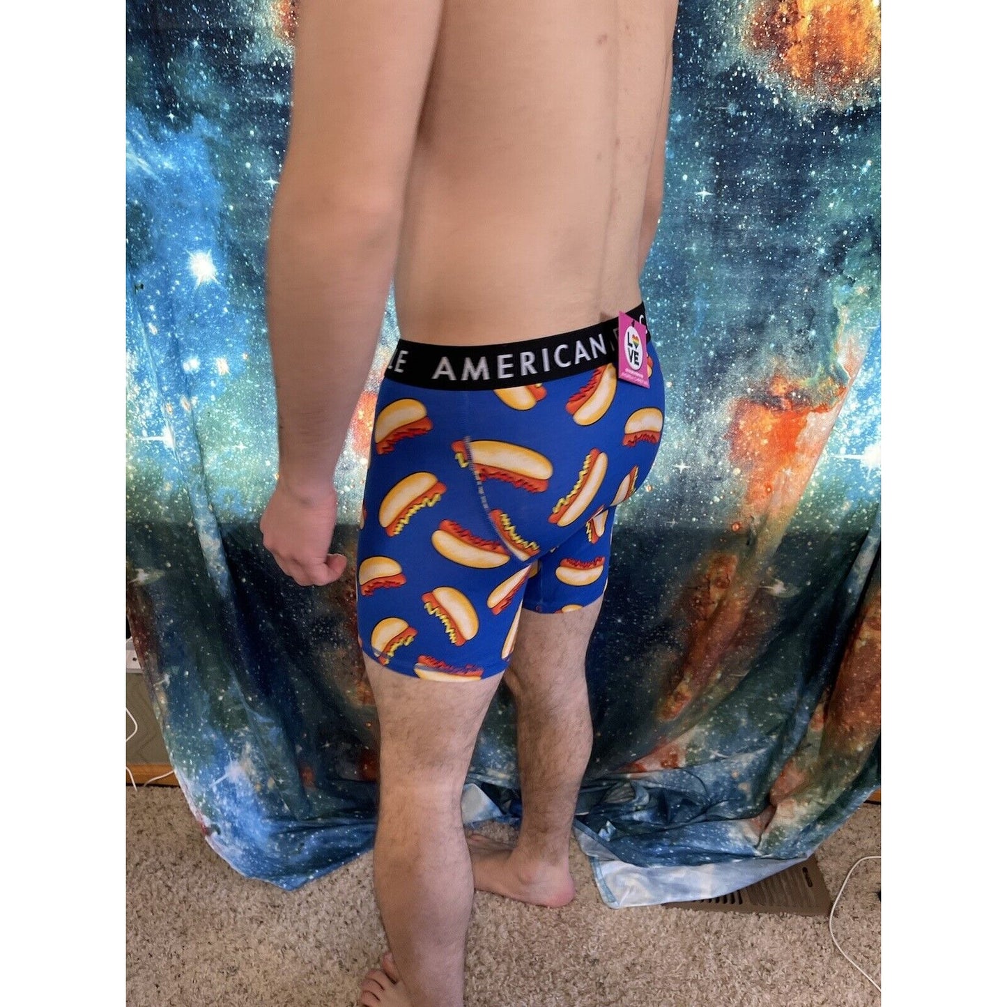 men's large american eagle hot dog compression shorts new and unworn