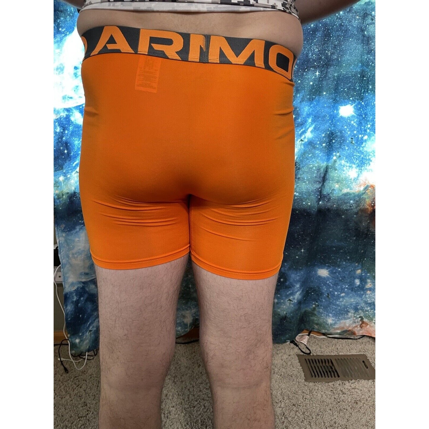 Orange Under Armour Youth Fitted YXL Compression Shorts