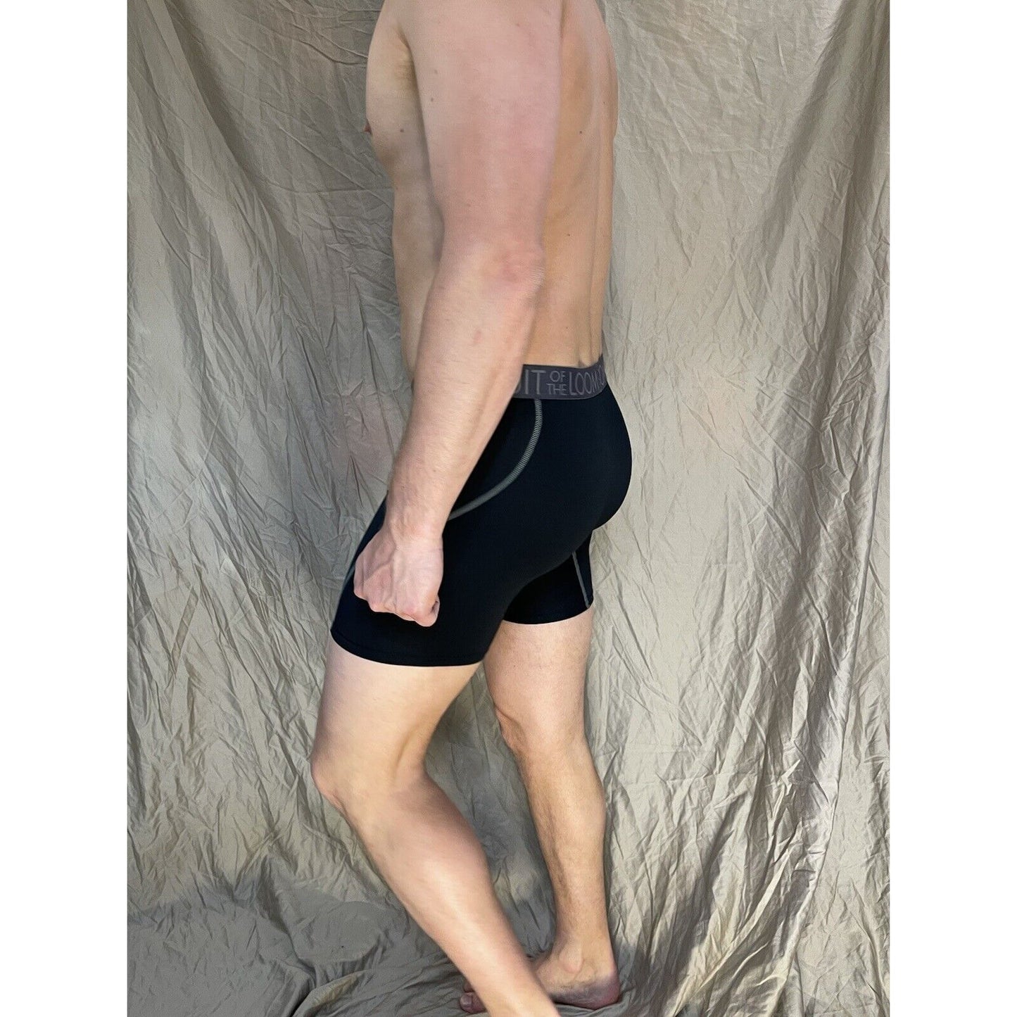 men's fruit of the loom XL compression boxer briefs breathable Black