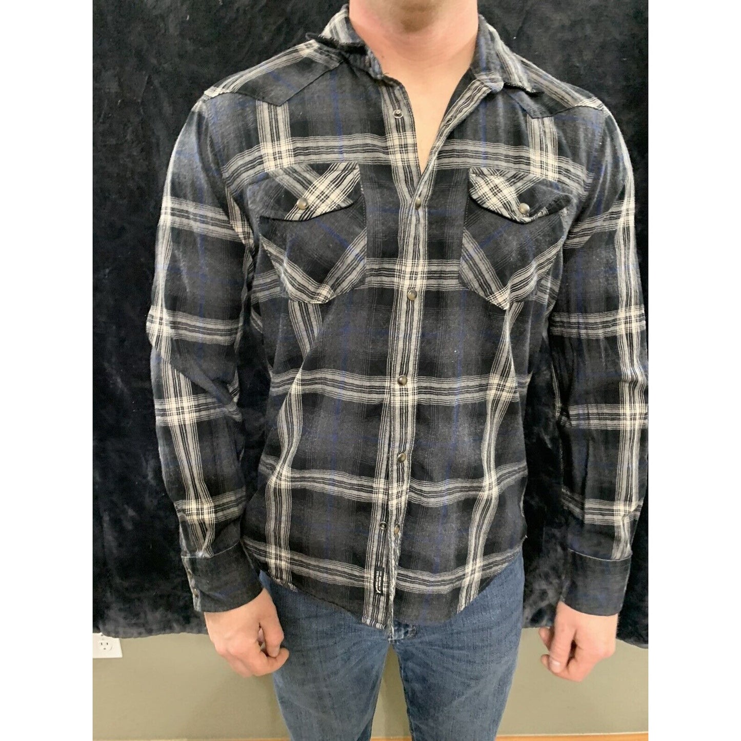 NEW American Eagle Mens Snap Button Down Shirt Size Large Seriously Soft Western