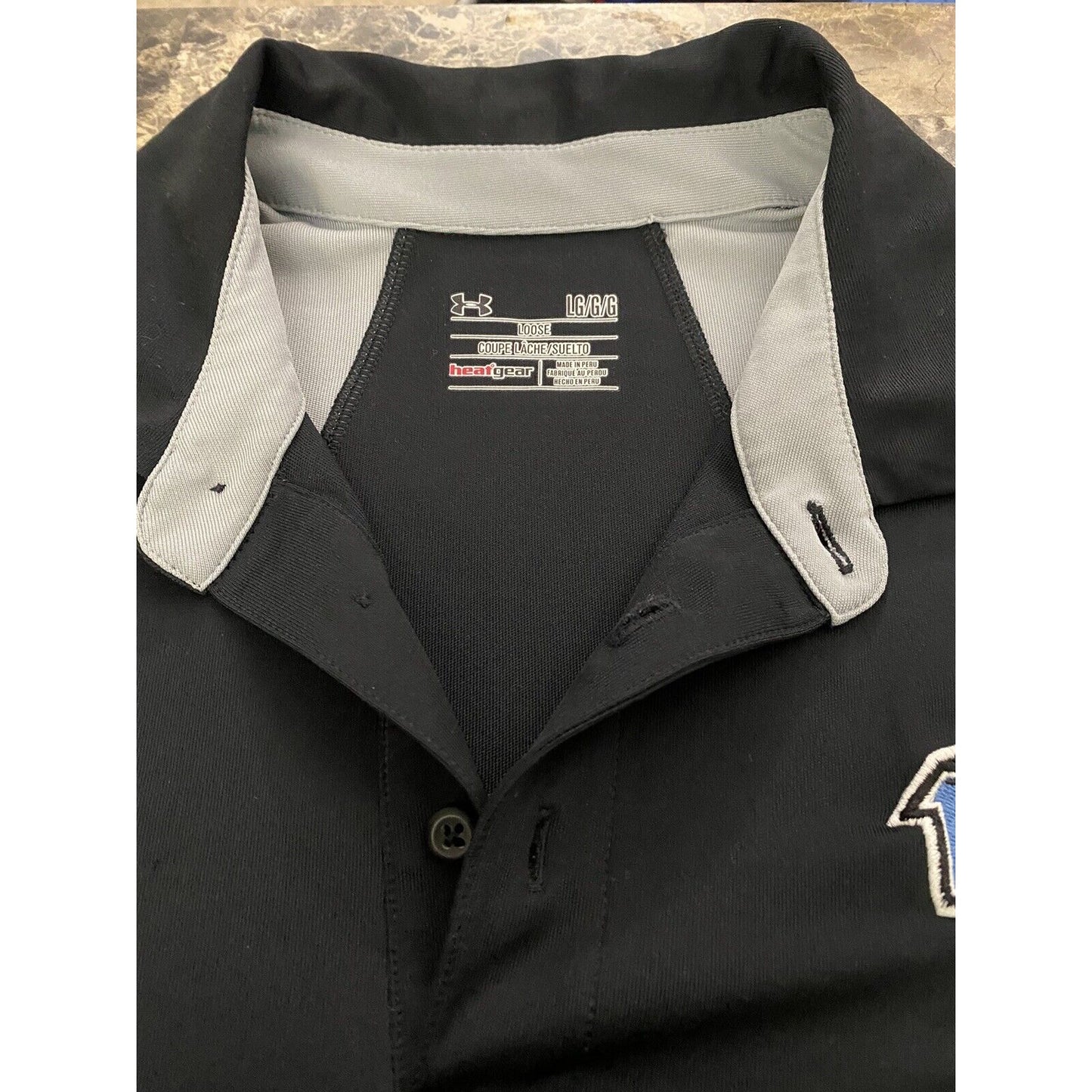 VISTA RIDGE WOLVES Under Armory Loose Heat Gear Black & Gray Men’s L Polo Shirt