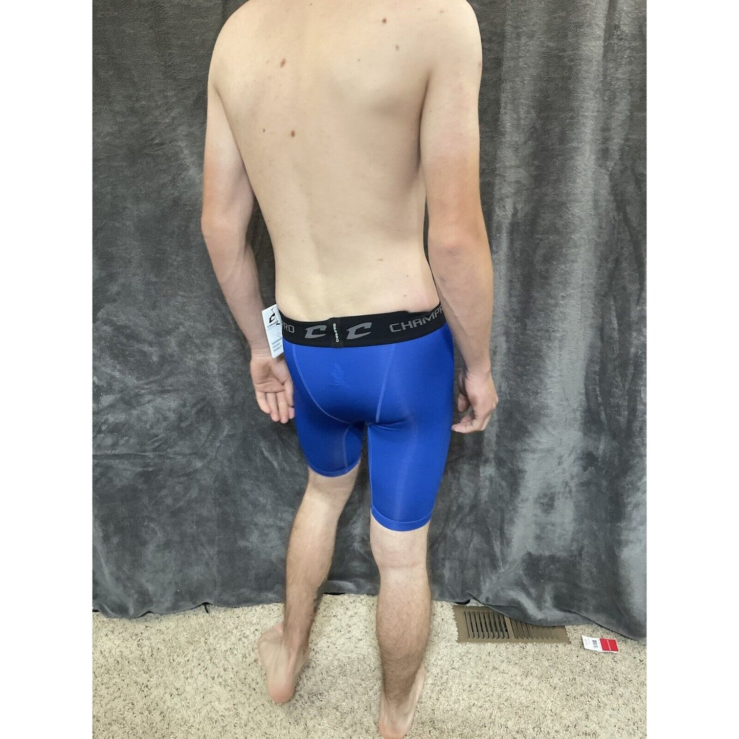 youth boys Royal blue champro performance compression shorts youth large
