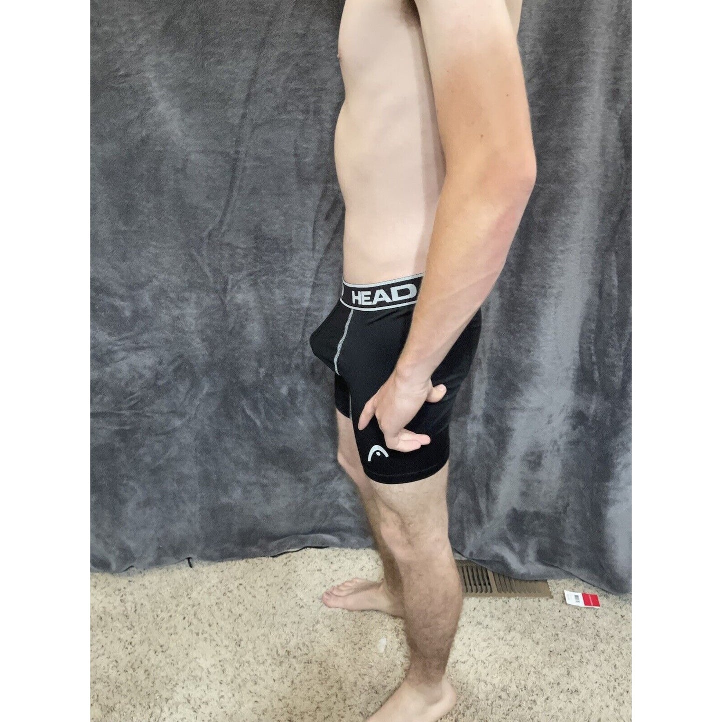 men's head black medium compression boxer briefs 10% spandex