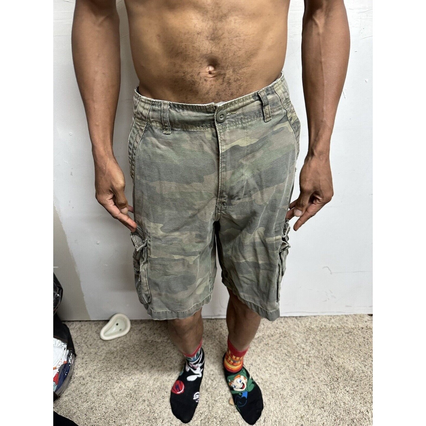 Men’s Camo Cargo Shorts Faded Glory Size 30