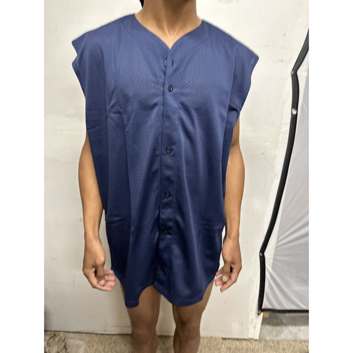 Men’s Large Dark Blue Team Basics Athletic Gear Jersey Mesh