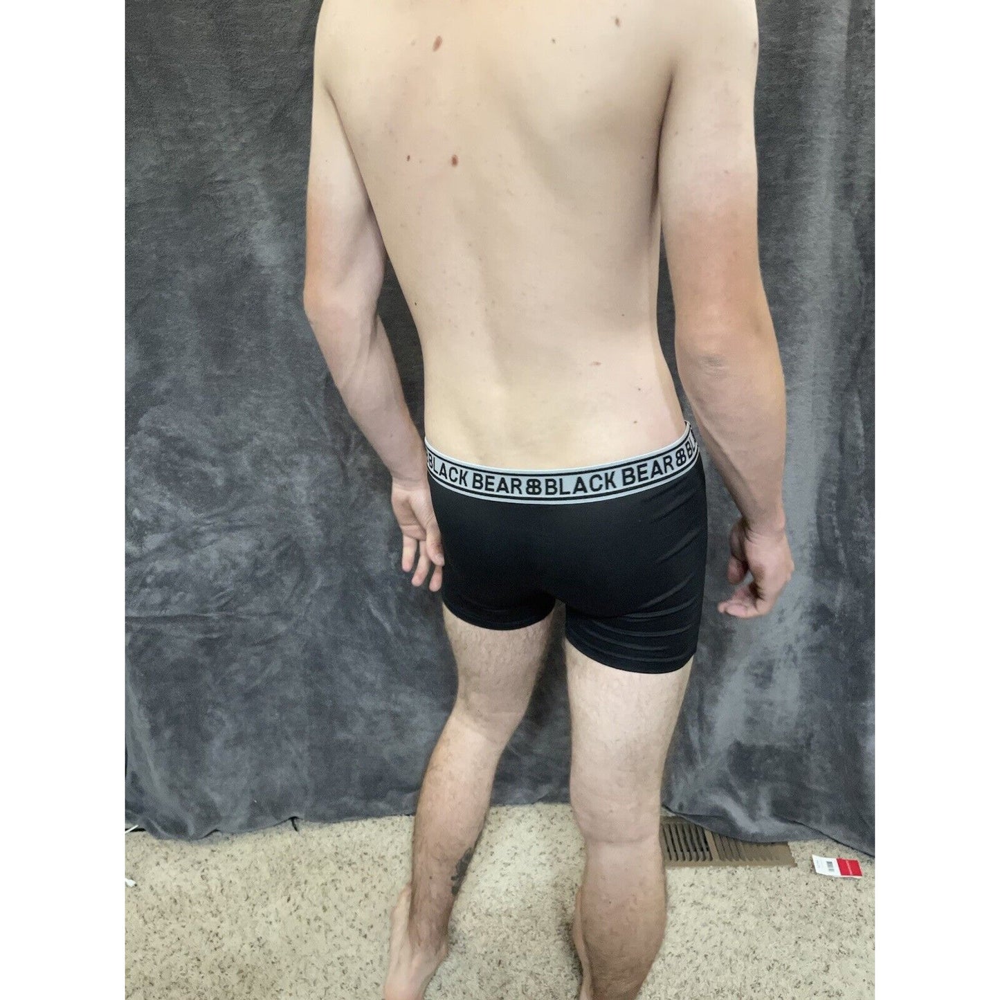 men's medium athletic trunk style black bear boxer brief Black