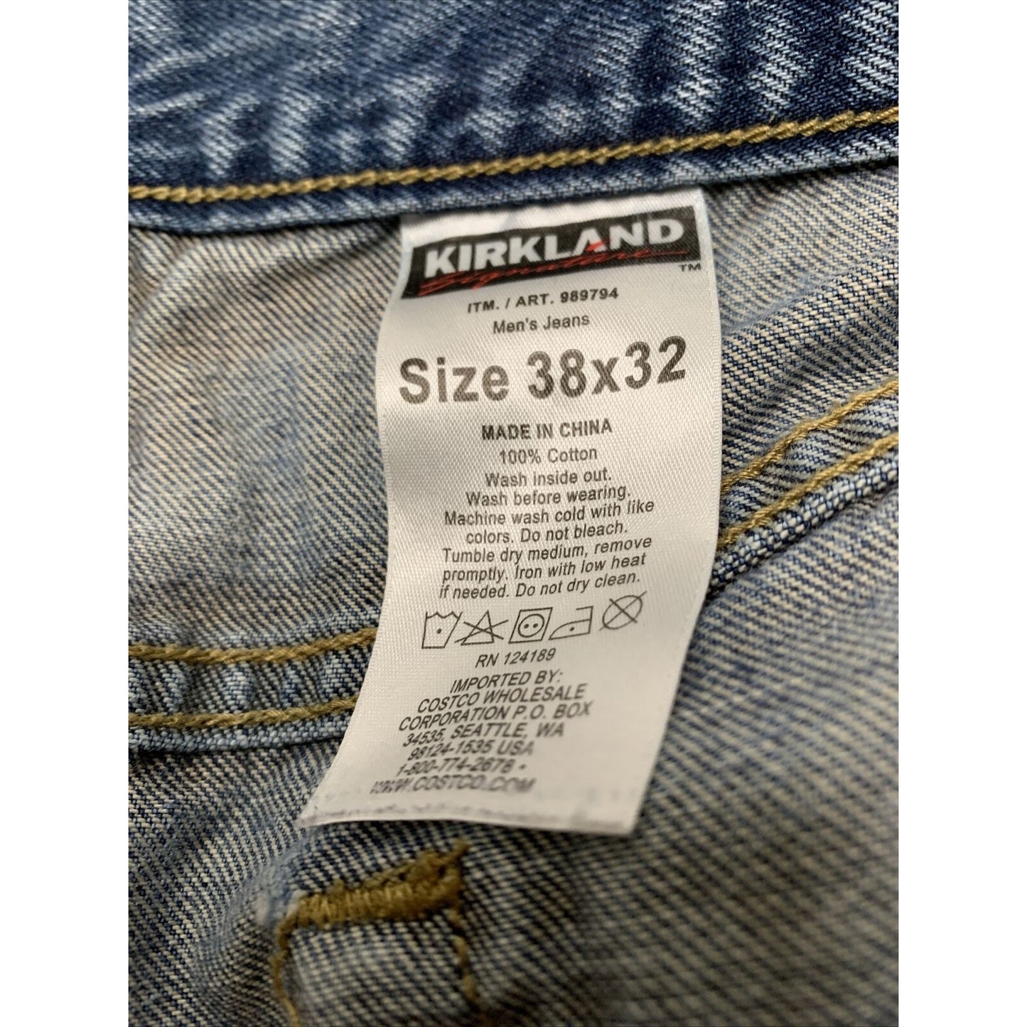 Kirkland Signature Men's Jeans Size 38x32