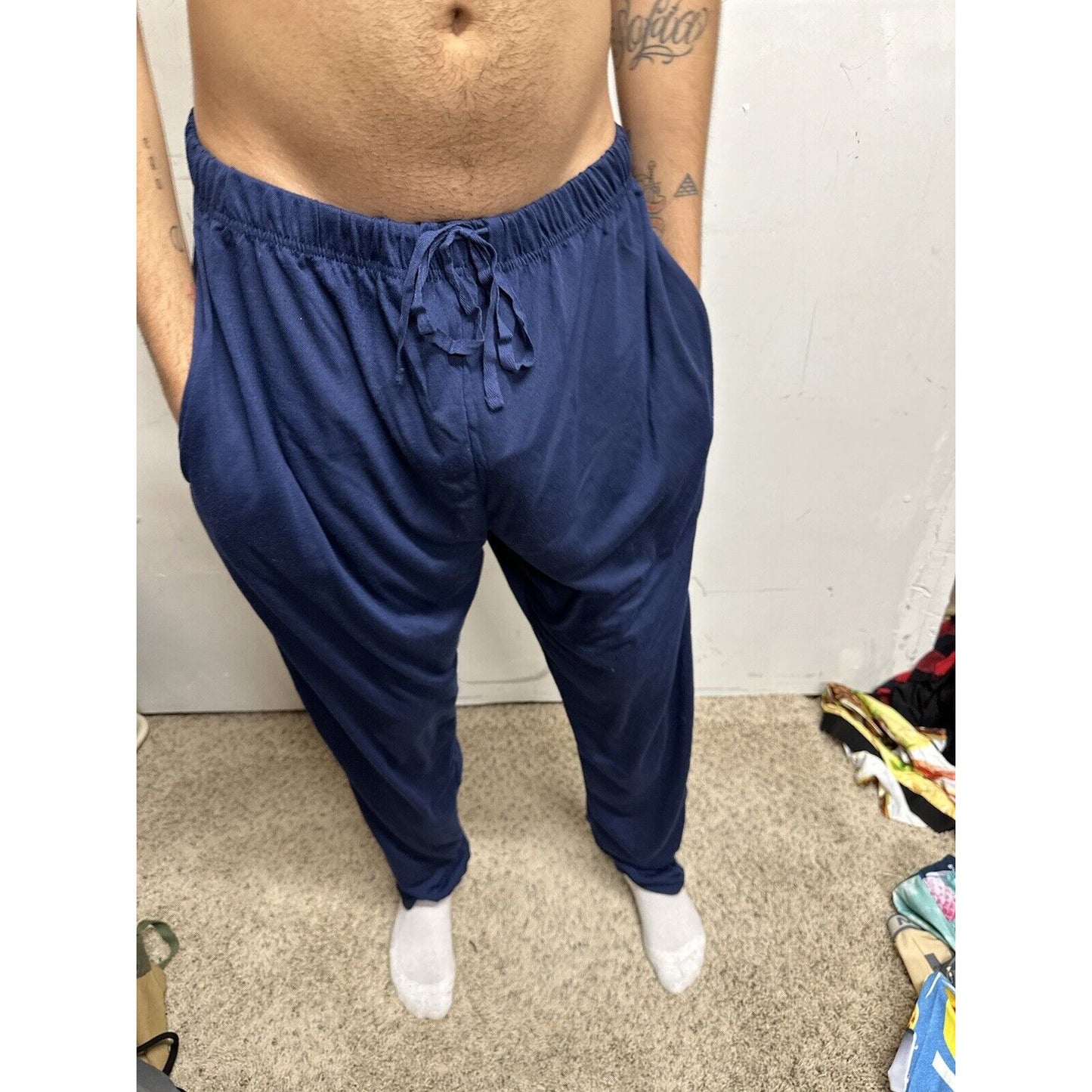 Men’s Dark Blue Collections Lounge Pants Sleep Wear Large