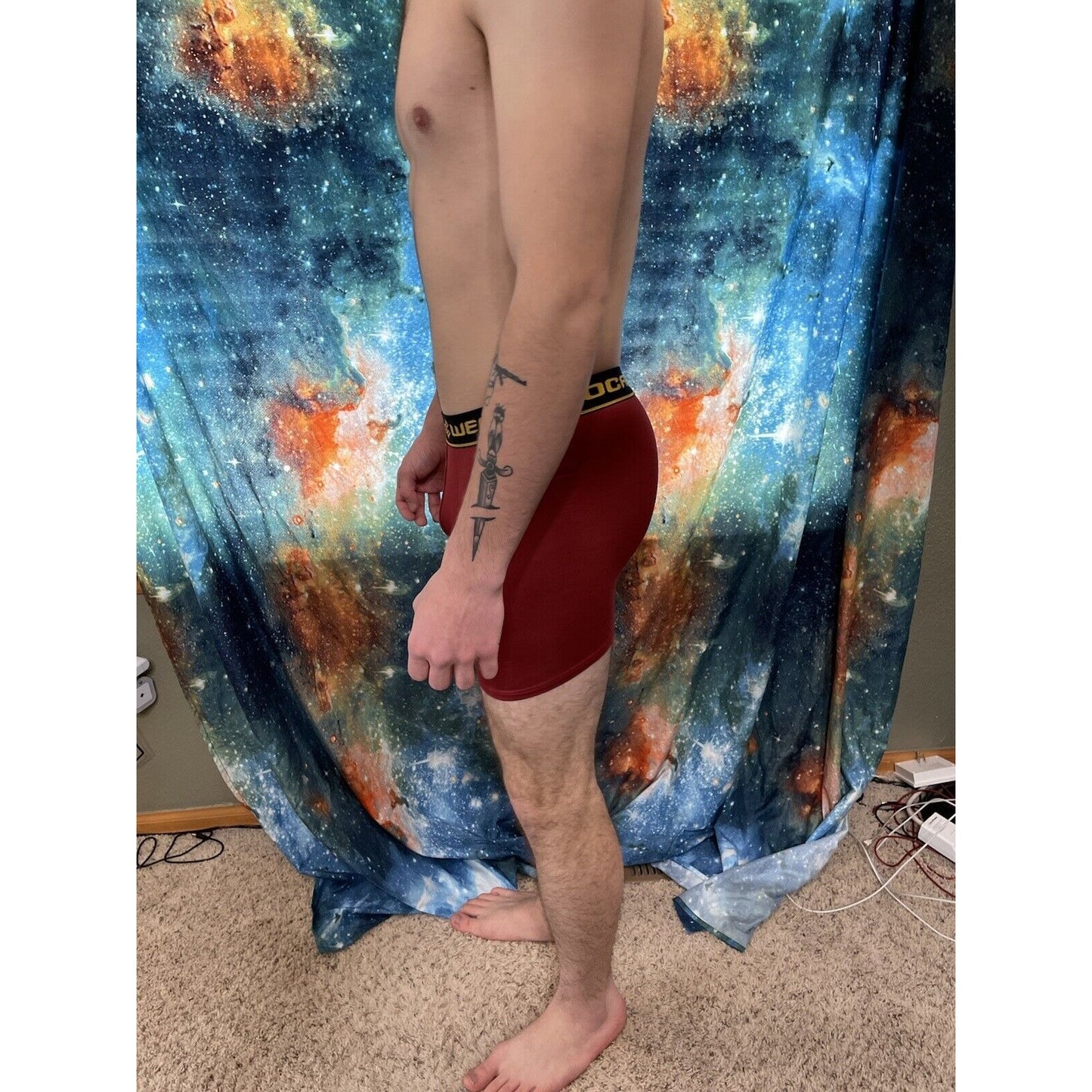 men's maroon rocawear small compression shorts New And Unworn
