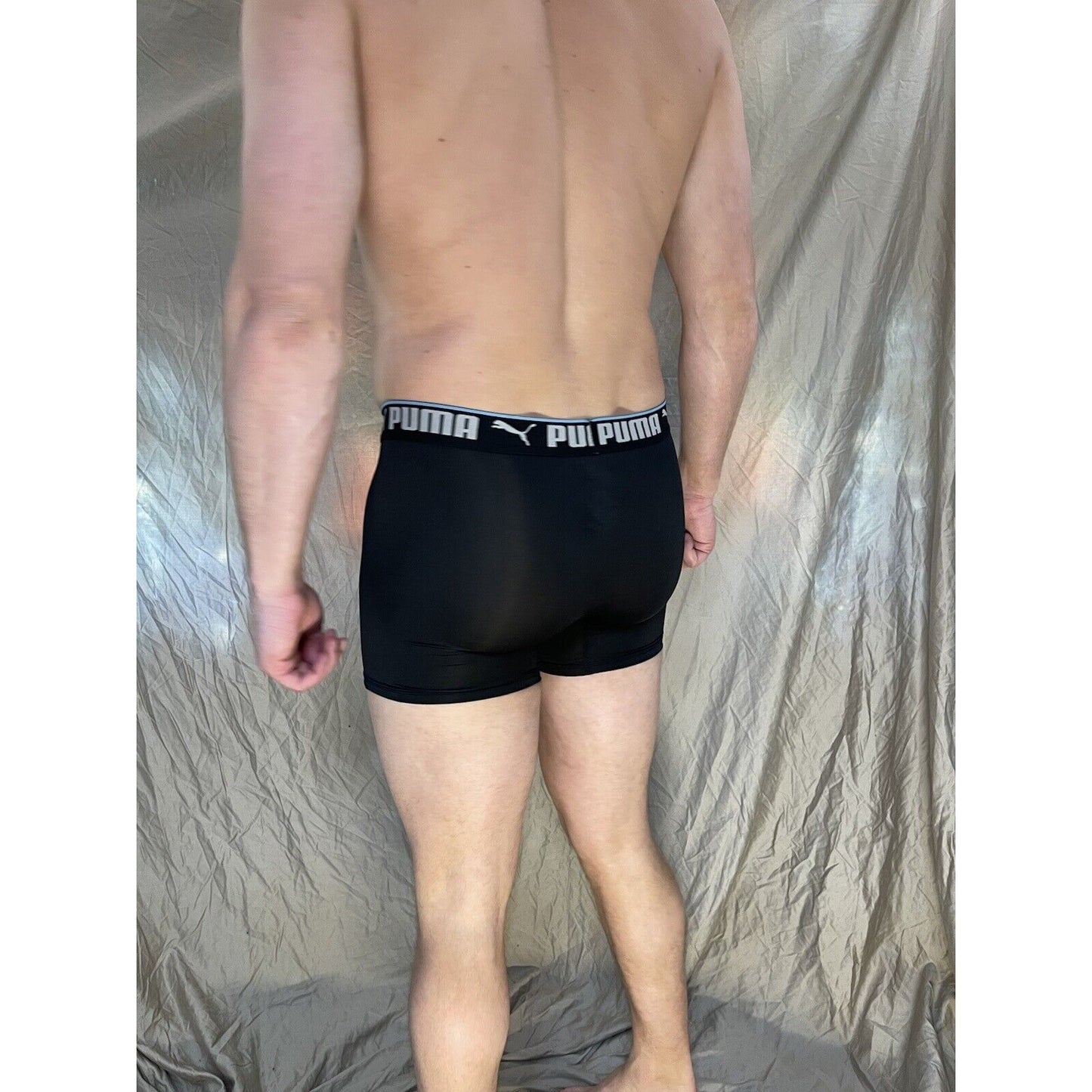 men's puma black small compression shorts