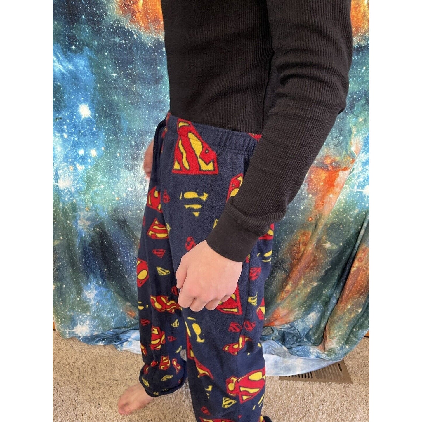 Men’s Superman XXL Lounge Pants sleepwear flannel with pockets