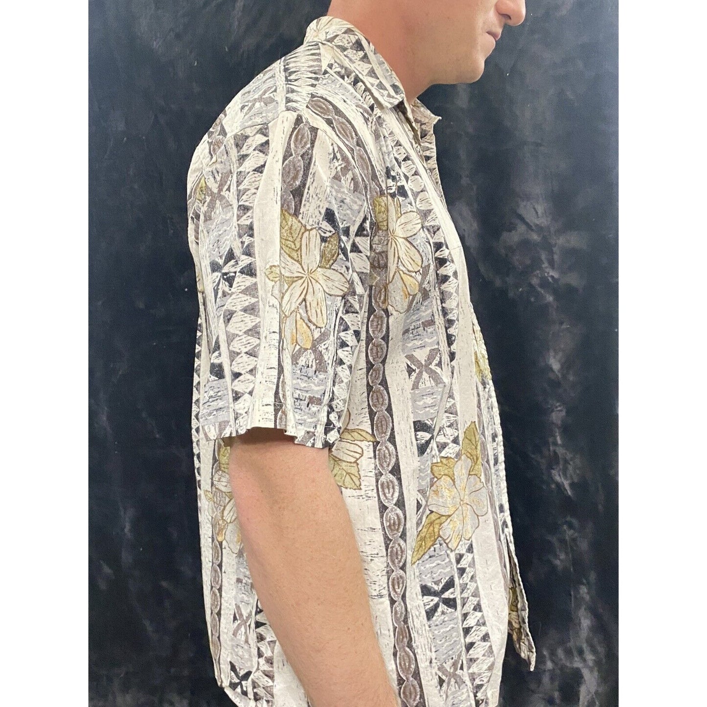 COOKE STREET HONOLULU Hawaiian Tribal Tropical Island Shirt Men's Size L Cotton