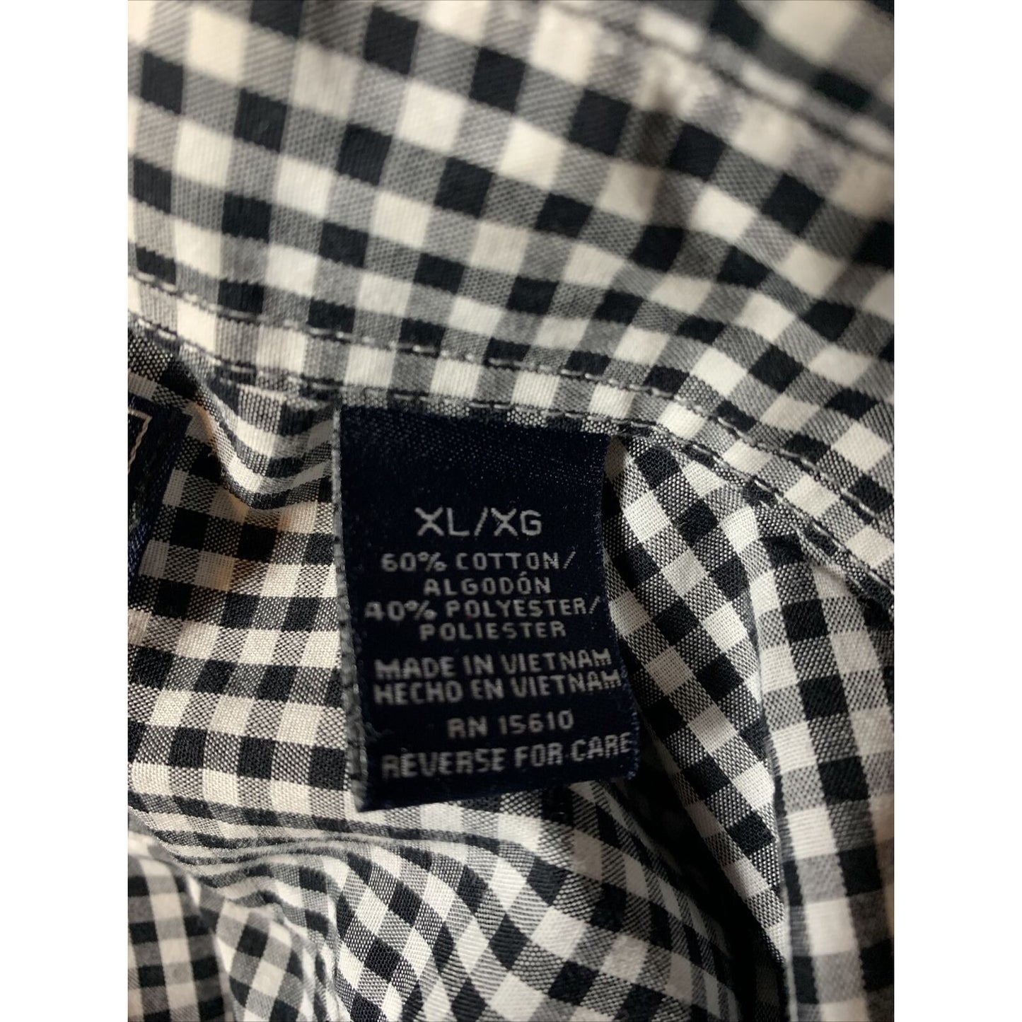 Mens Dockers Black Checkered Long Sleeve Button Front Dress Shirt XL MSRP - $55