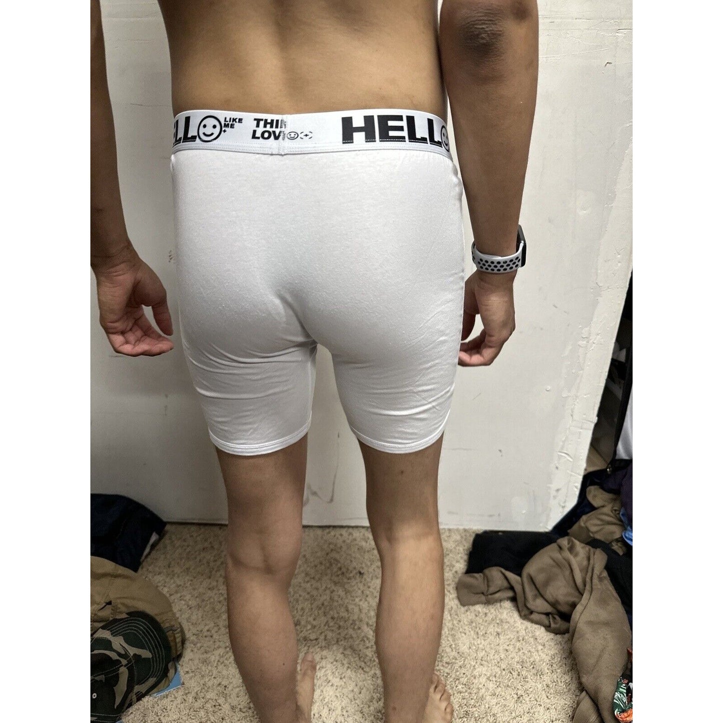 Men’s White Medium Hello Thinking Love For Life Boxer Briefs