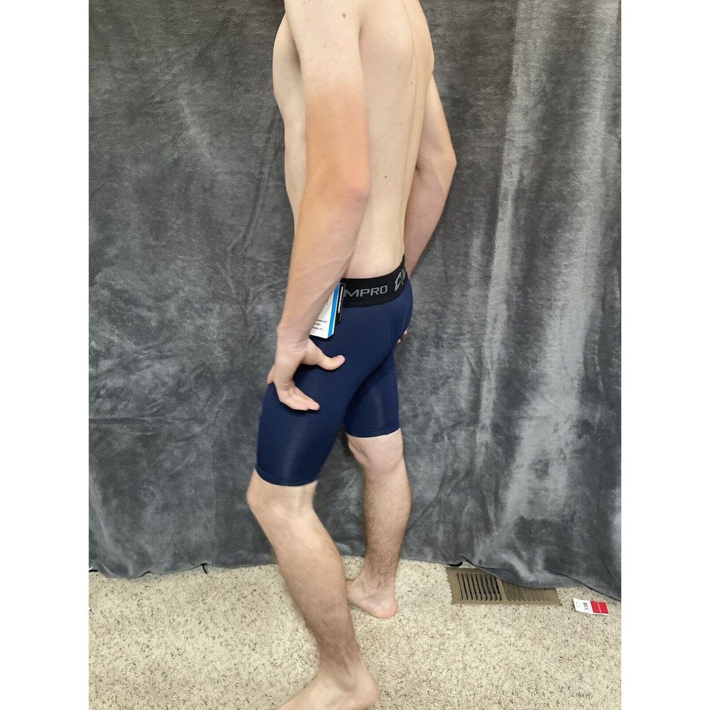 youth boys dark blue champro performance compression shorts youth large