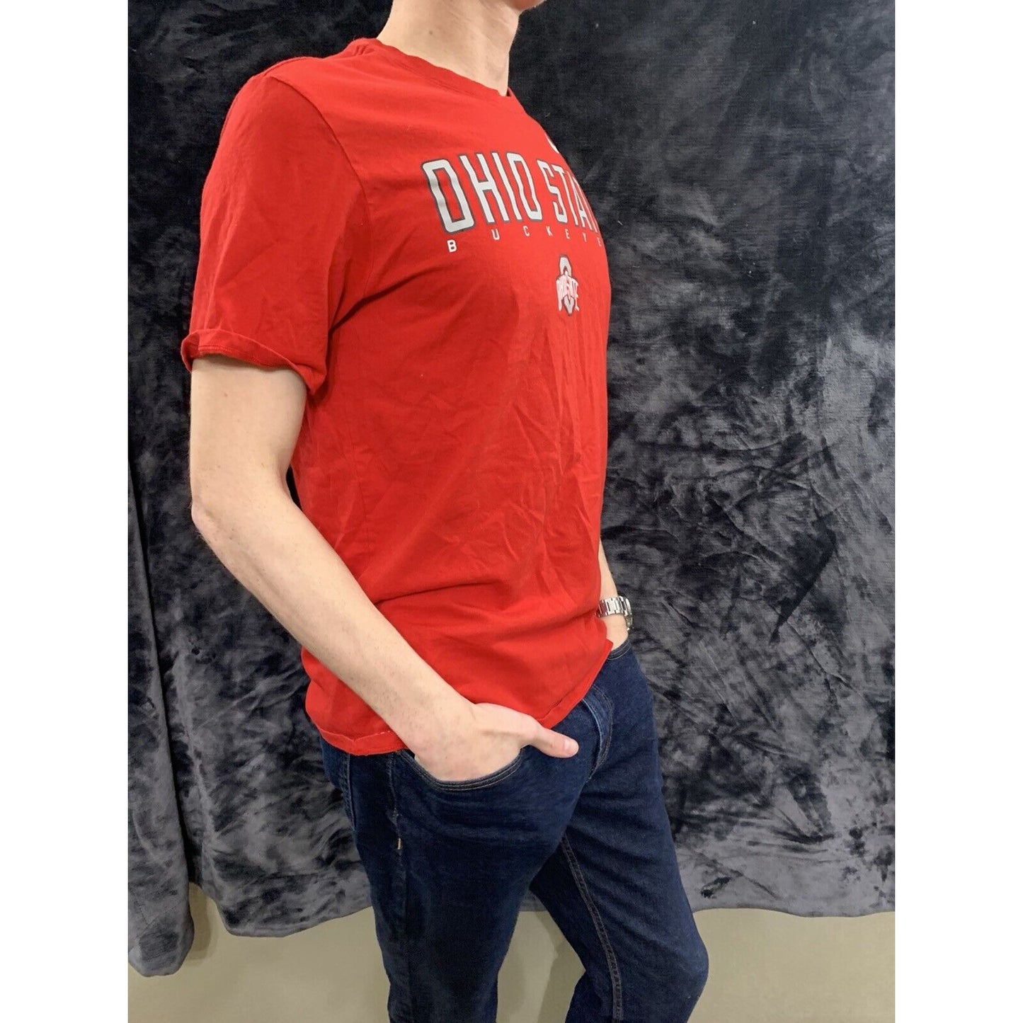 Nike " The Nike Tee " Red/Heather Red Ohio State Buckeyes Short Sleeve Mens LG