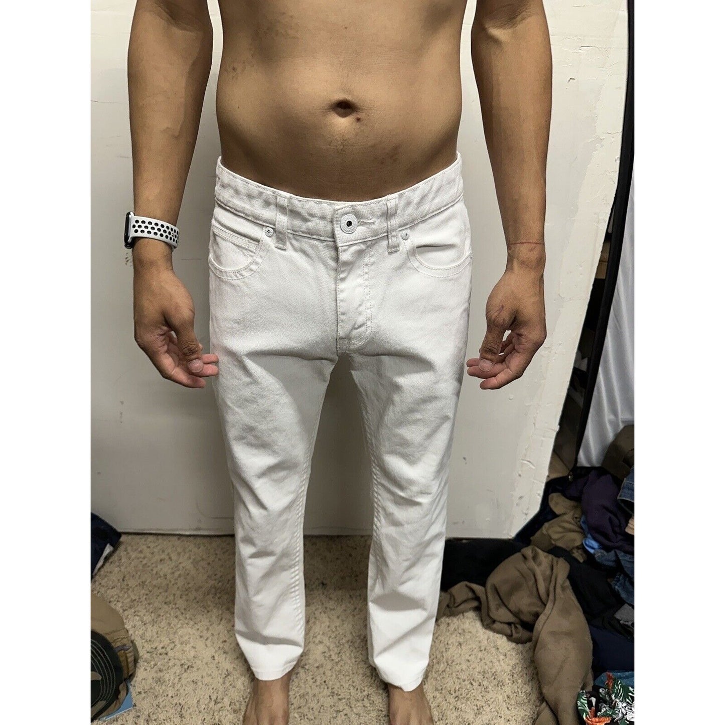 Men’s White INC International Concepts 30 X 29 Denim Pants Berlin Slim Straight