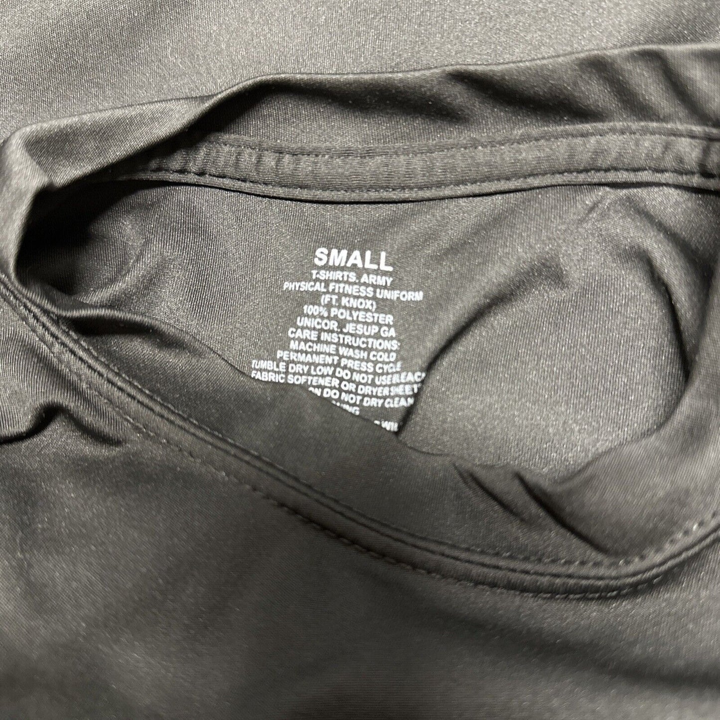 Men’s Army Small Tshirt Physical Fitness Uniform Black Polyester