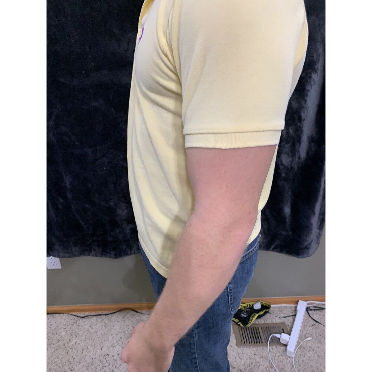 U.S. Polo Assn. Mens Light Yellow Polo Shirt Medium Short Sleeve Soft Material