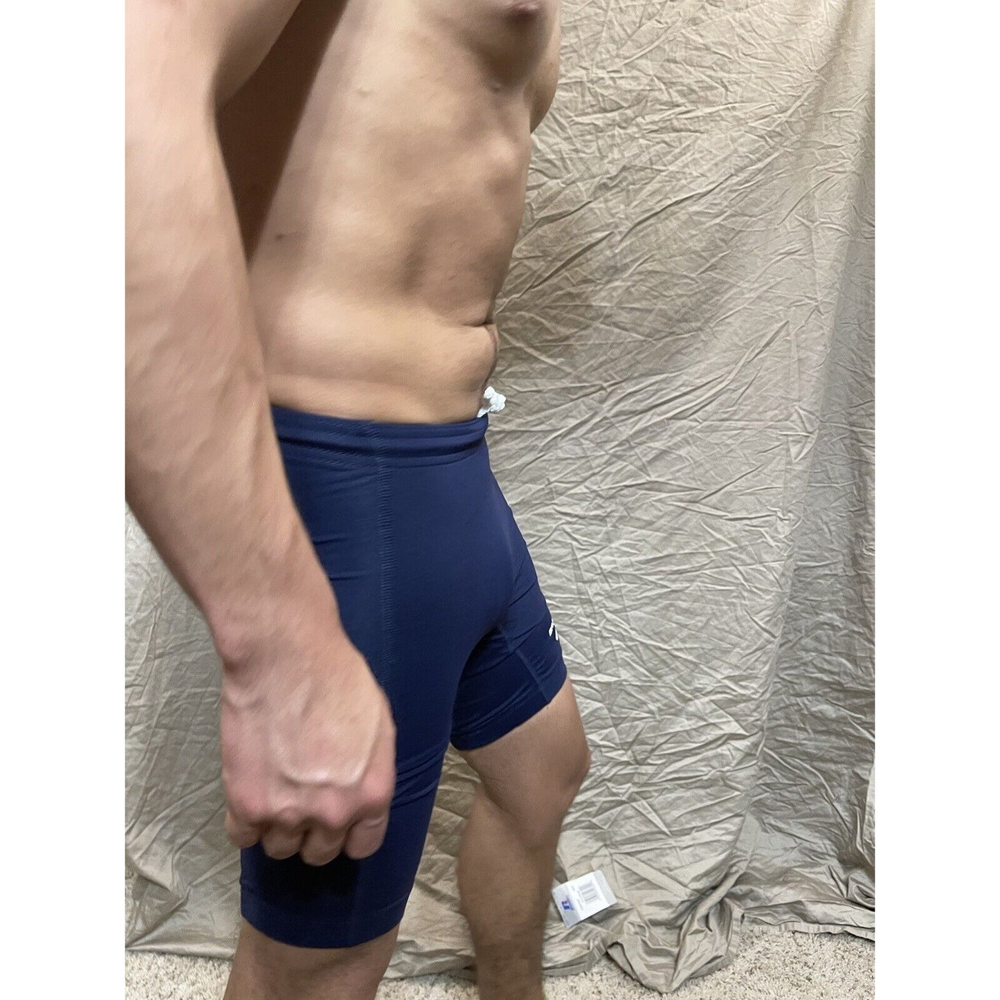 Men's brooks nylon spandex Navy Blue small compression shorts