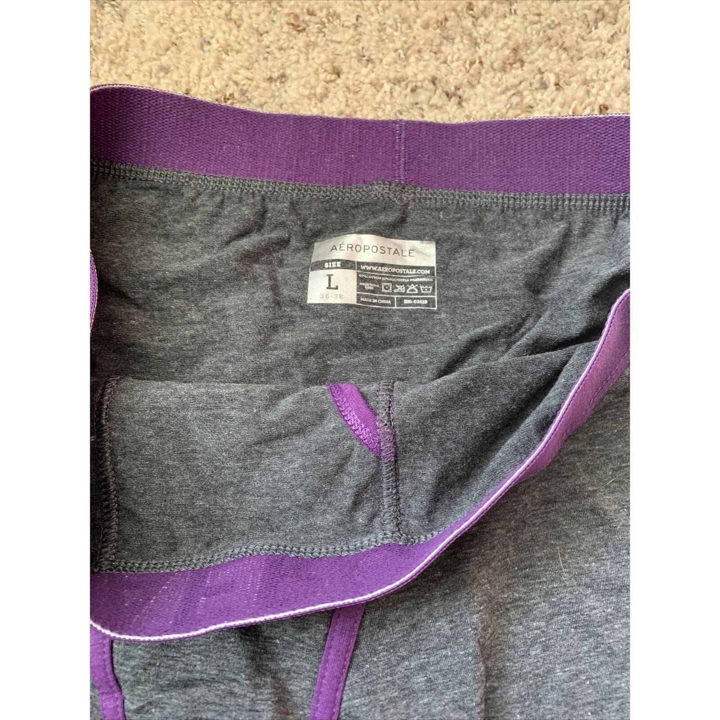 Aeropostale Stretch Boxer Briefs Dark Gray Men’s Large - 5% Spandex