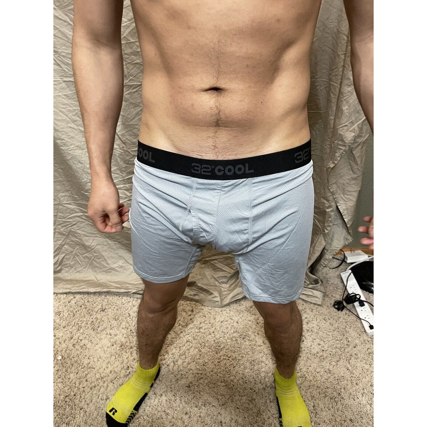 men's 32 degrees cool Small icy grey boxer brief