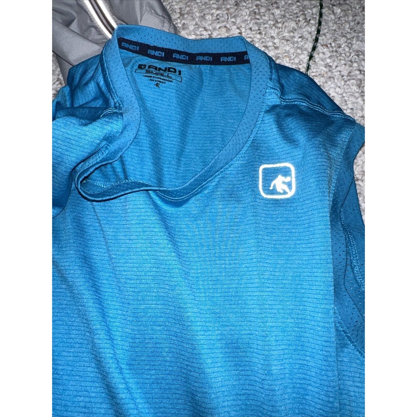 Men’s Teal Blue And1 Muscle Shirt Small Sleeveless