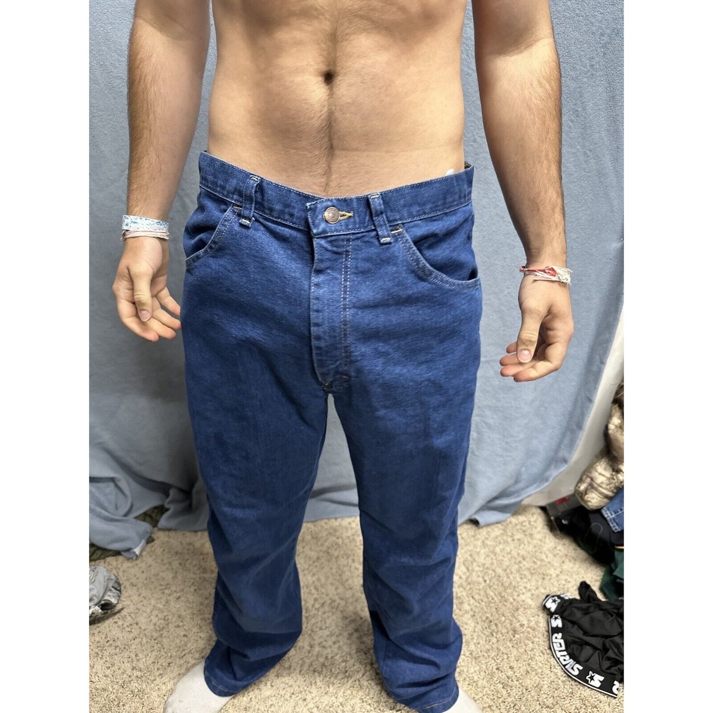 Men’s Wrangler Regular Fit 34 X 32 Blue Jeans