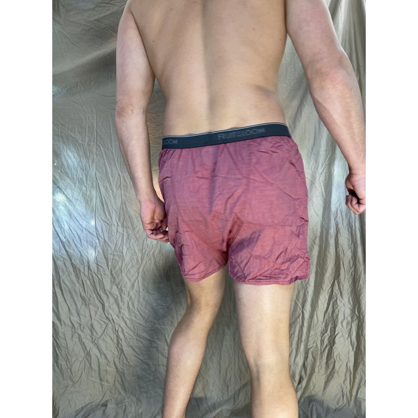 men's fruit of the loom Pink boxer shorts large