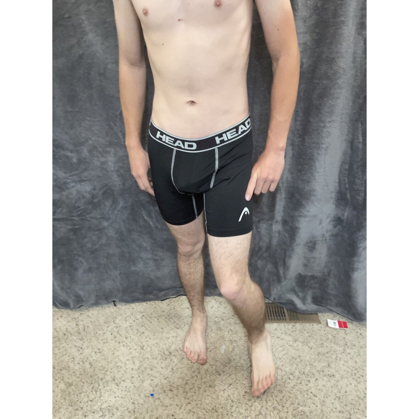 men's head black medium compression boxer briefs 10% spandex