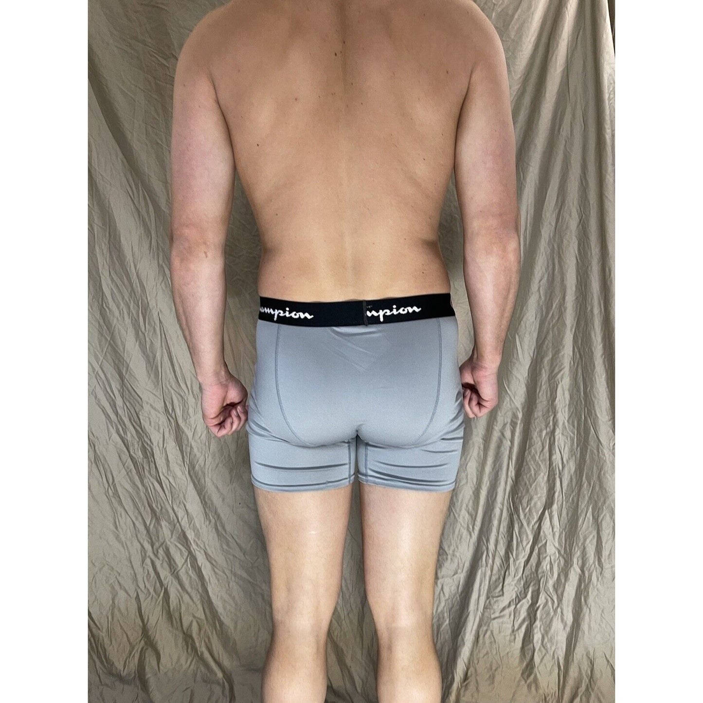 men's champion gray boxer brief polyester