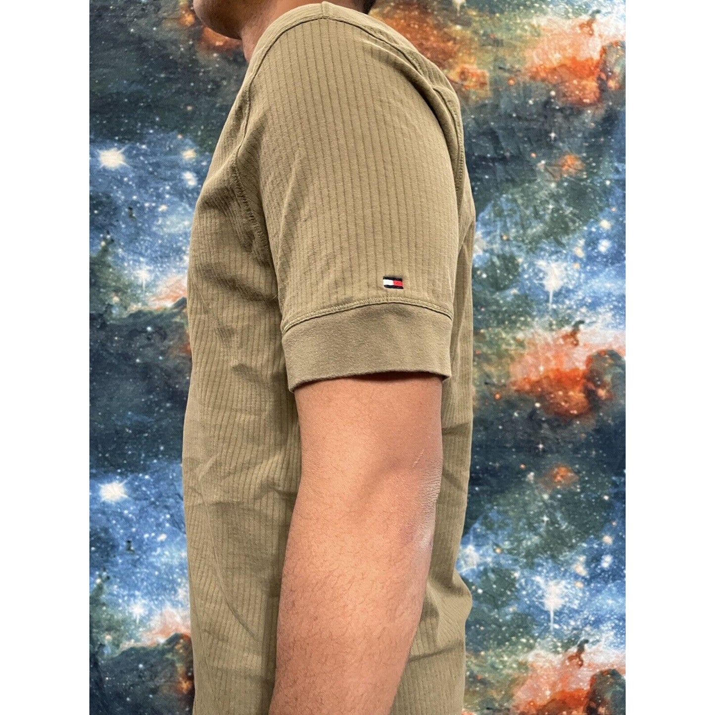 Tommy Hilfiger Men’s Olive Green Polo Shirt Short Sleeve Large