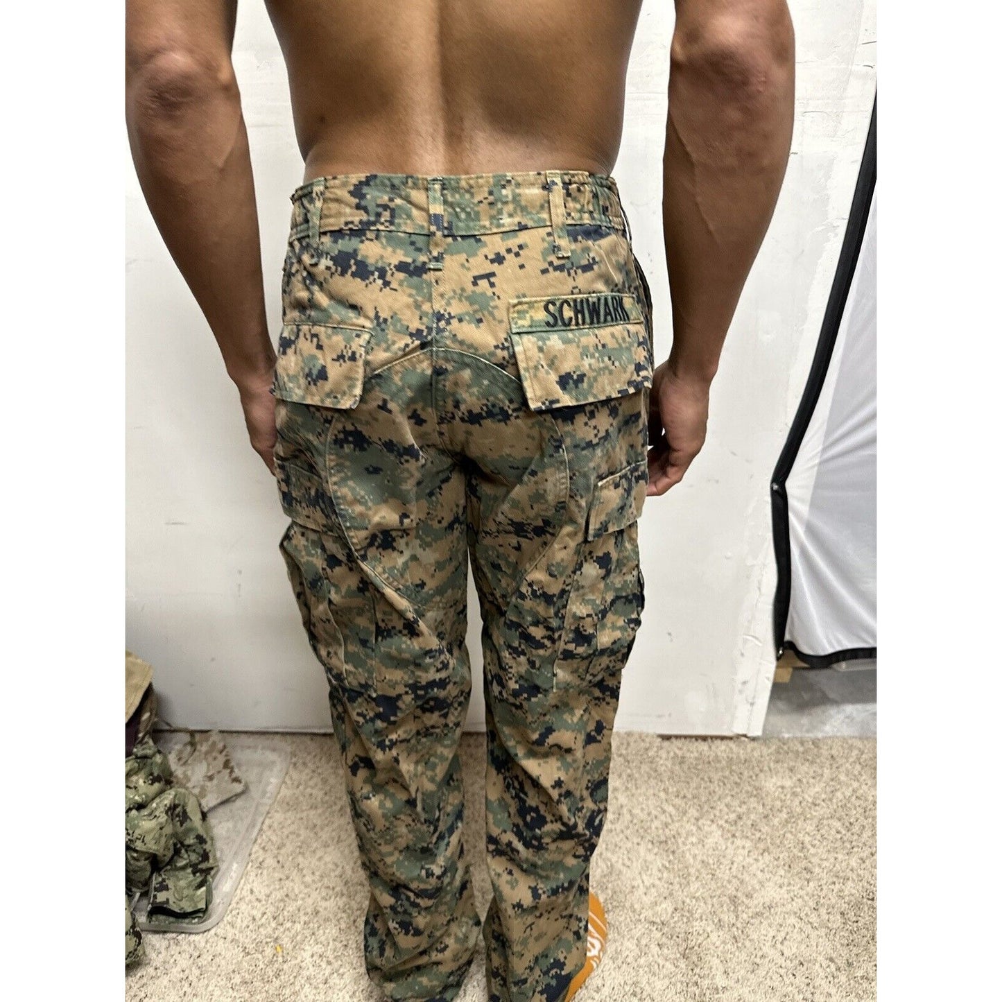 Men’s USMC Woodland Marine Pants Trousers Small Long
