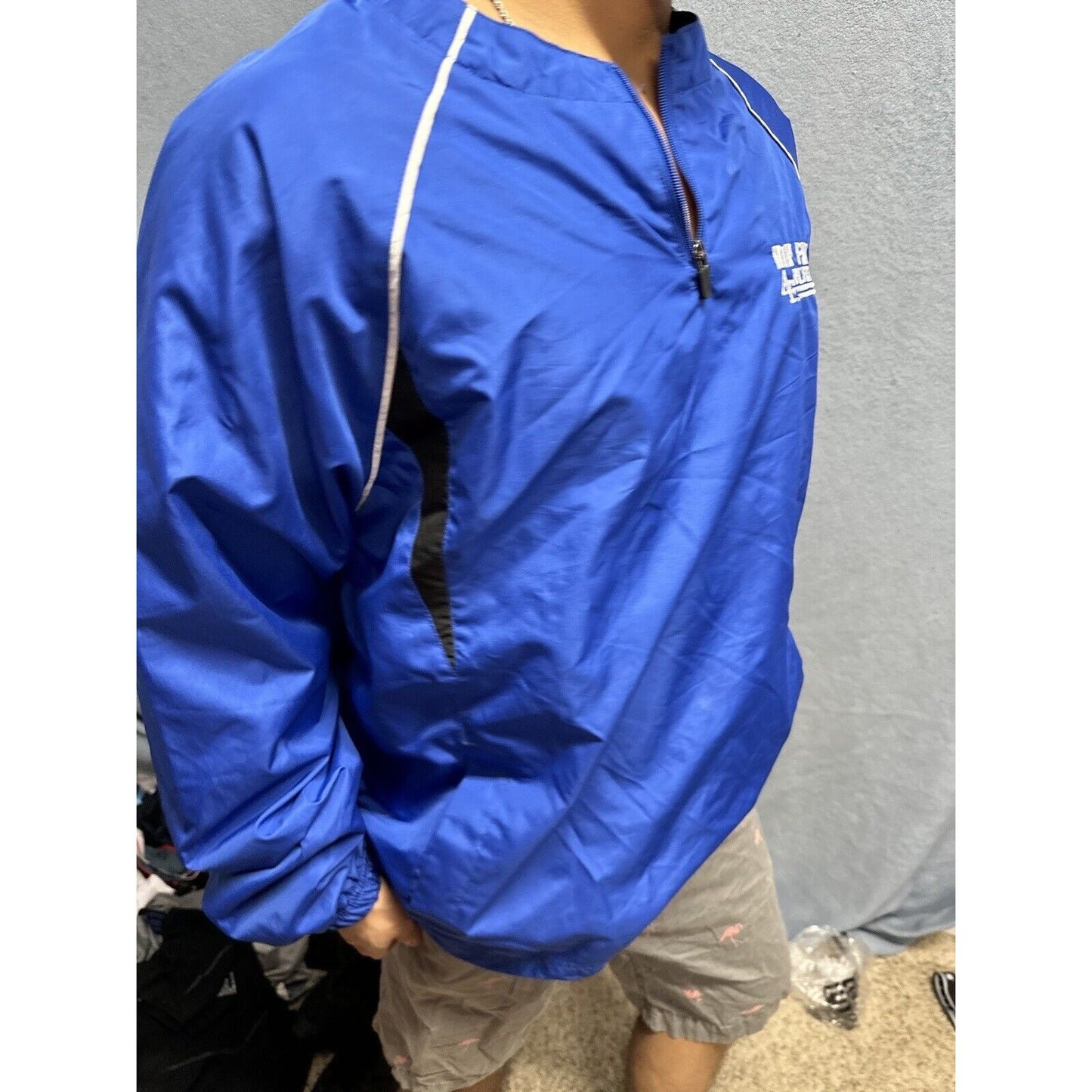 Men’s Blue Holloway Large Air Force Academy Windbreaker Jacket 1/4 Zip Pullover
