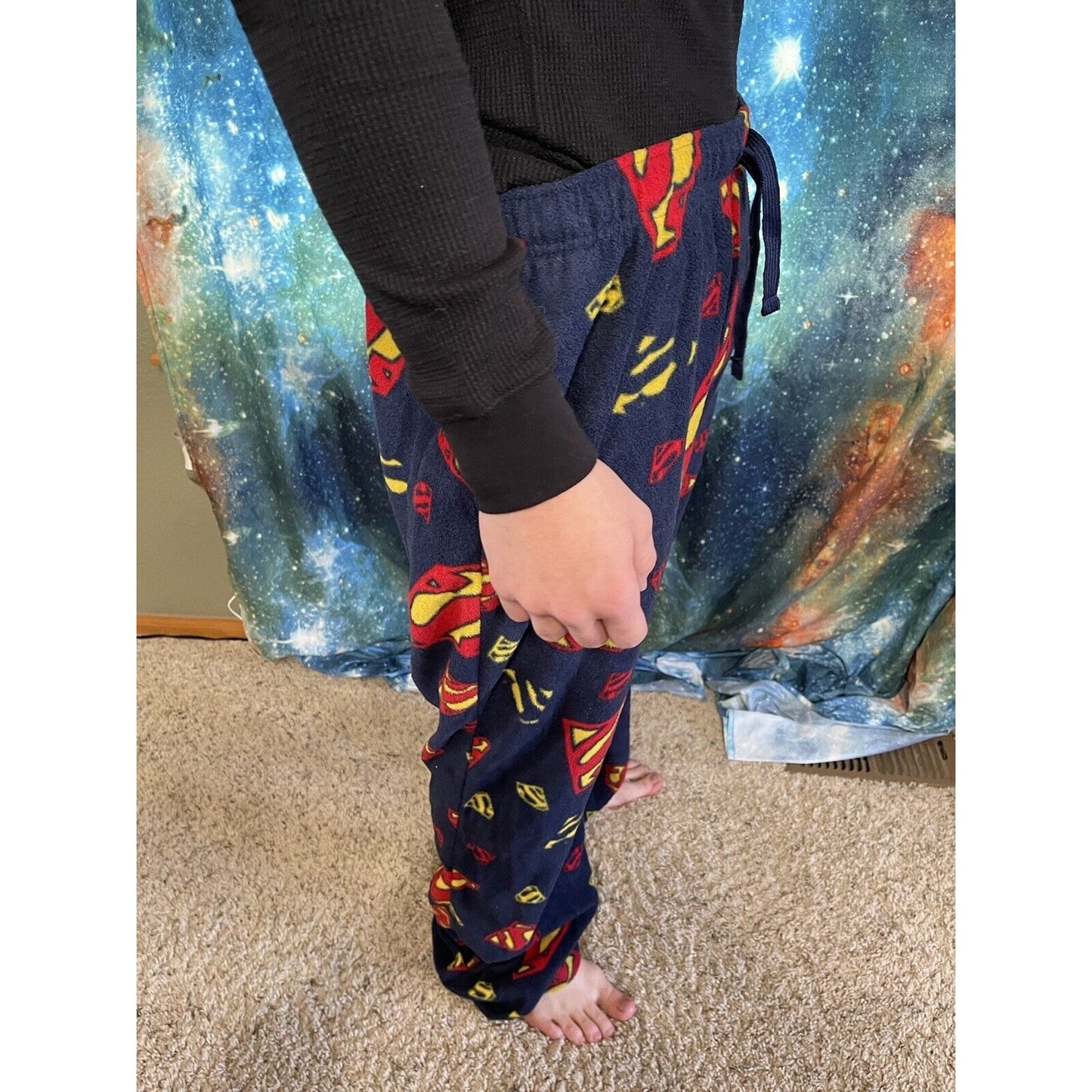 Men’s Superman XXL Lounge Pants sleepwear flannel with pockets