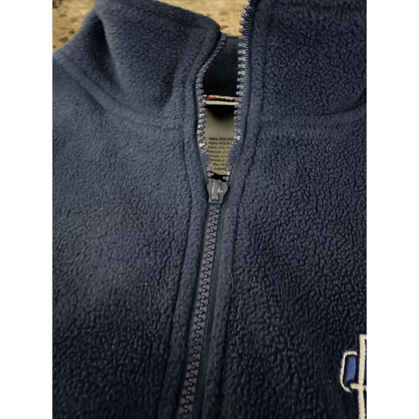 DENVER BRONCOS Pro Player Mens Large Navy Blue 1/4-zip Polyester Fleece Pullover
