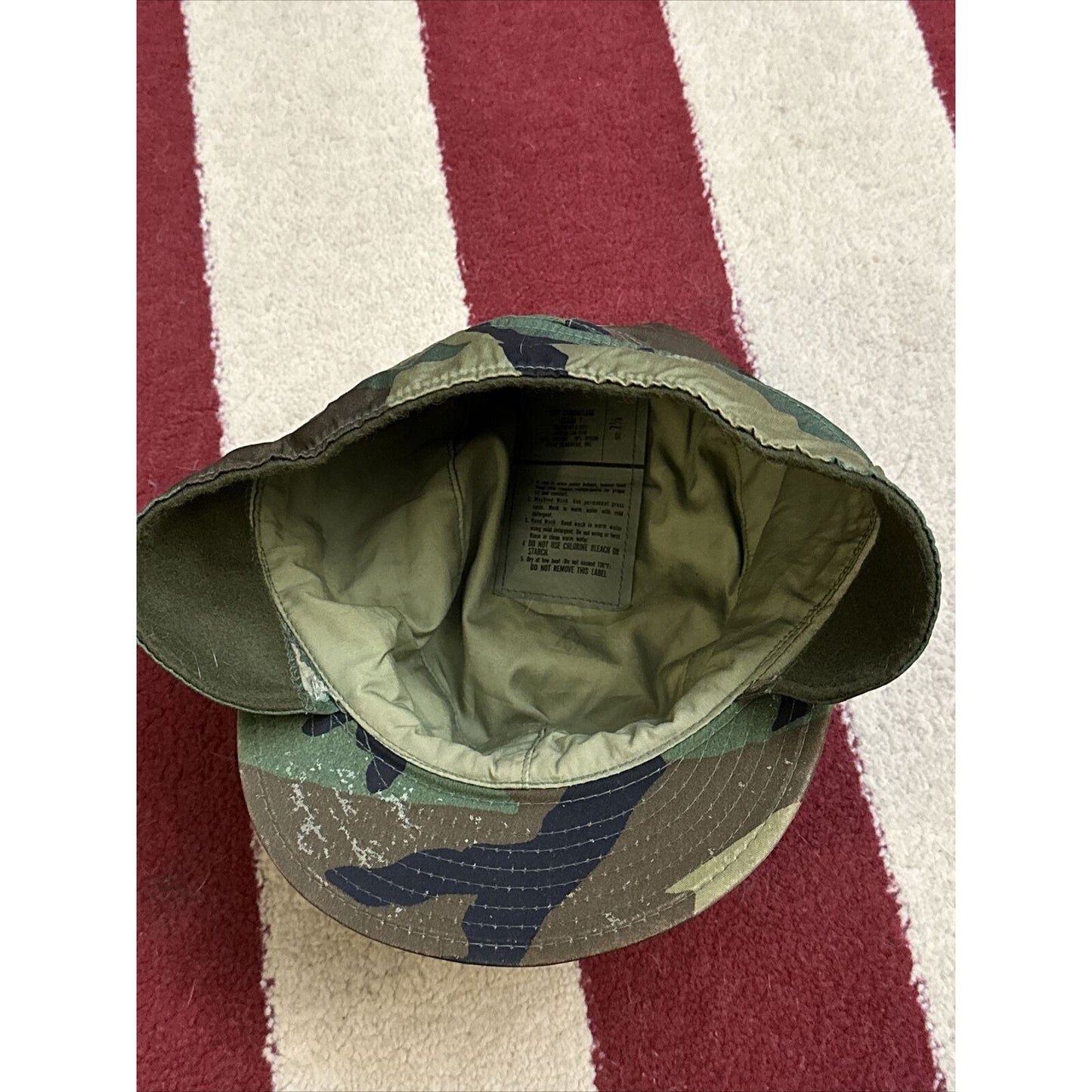 military cap hat cover BDU battle dress uniform camo 7 1/8 Built In Ear Flaps