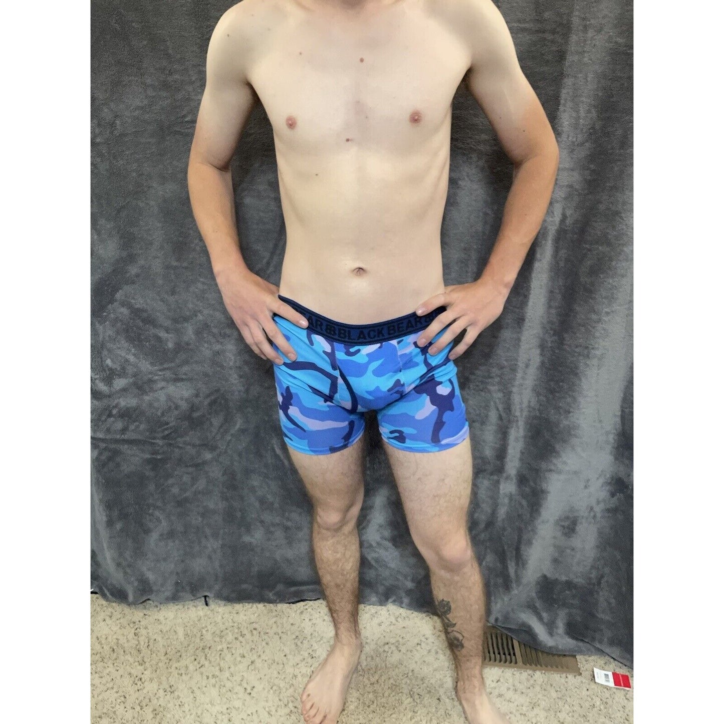 men's medium athletic trunk style black bear boxer brief Blue Camo