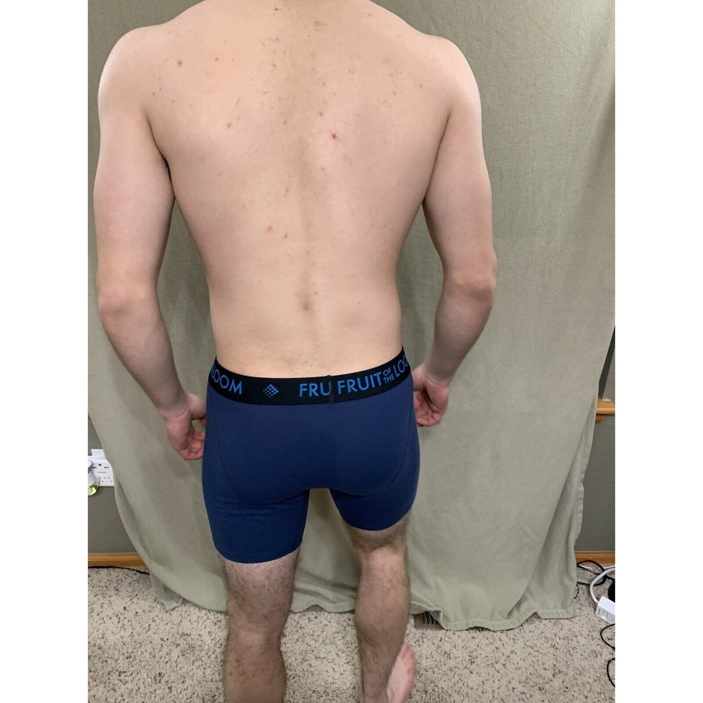 Fruit Of The Loom Boxer Briefs Breathable Respirant Men’s Size Large Dark Blue